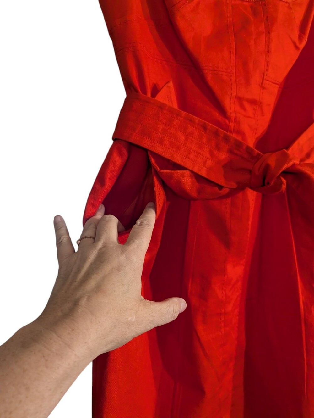 Tory Burch Orange Cotton Blend Belted Sheath Dress | Size 4 - Picture 5 of 9